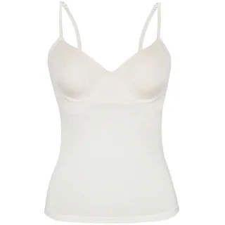 SASSA Damen, T-Shirt Unterhemd BH-Shirt m. Einlage vorgeformt, Einfarbig, Gr. 80B, Weiß (elfenbein), 00314)