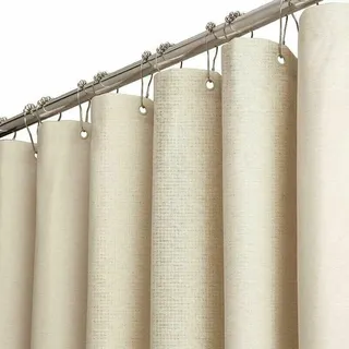 Duschvorhang aus Stoff – 120 x 180 cm, schmale Textur, Leinen-Duschvorhang-Set, Luxus-Spa-Hotel-Badezimmer, kleiner Duschvorhang, wasserdichte Dusche, Toilette, Verdickung, Trennwand, Duschvorhang
