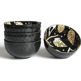 AOOSY Porzellan Müslischalen Set Suppen-Cerealienschalen,350ml Reisschale Suppenschüssel Bowl Schüssel,Salatschüssel aus Porzellan Schüssel Keramik für Salat, Suppen, Ramen, Reis,Dessert