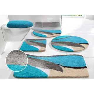 Badematte OTTO HOME "Magnus, Badvorleger, Badezimmer Teppich" Gr. 4, blau, H:20mm, Polyacryl, Badematten, Badematte, mehrfarbig, Badteppich, Badematten auch als 2 teiliges Set & rund