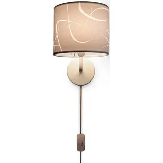 Paco Home Wandleuchte »Luca Tribal« E14 Wohnzimmer Modern Wandleuchte Mit Schirm Stoff Abstrakt Retro E14, weiß