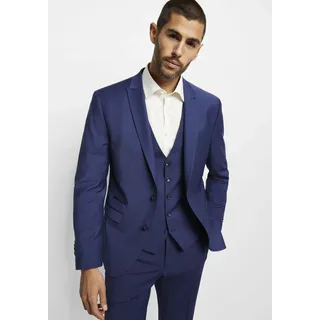 Baukastensakko CINQUE "CICASTELLO", Herren, Gr. 102, blau, Obermaterial: 53% Polyester, 43% Schurwolle, 4% Elasthan, unifarben, schmal, Sakkos Baukastensakko, Slim-Fit
