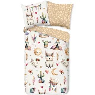 Duvet cover Good Morning 135x200 + 1* 80x80 cm - Desert animals and plants with tipi tent in boho style - Bunt