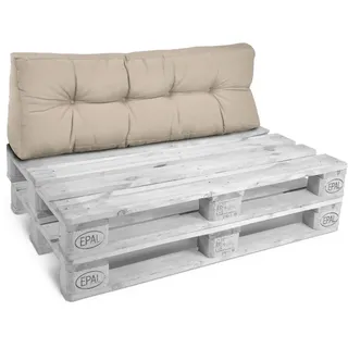 Beautissu Palettenkissen 120 x 40 x 10 cm beige 1 St.