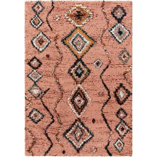 benuta Hochflor-Teppich Gobi, rechteckig, Höhe: 21 mm, Teppich Wohnzimmer, Schlafzimmer, Esszimmer, Flur, Kunstfaser, Cozy rosa 120 cm x 170 cm x 21 mm
