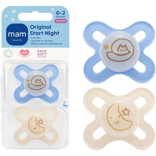 MAM Original Start Night Silikon 0-2 blue 1 St
