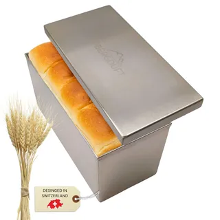 Bergduft Toastbrotform aus Edelstahl mit Deckel – Kastenform für Brot & Sandwich – ohne Beschichtung, spülmaschinenfest – Brotbackform