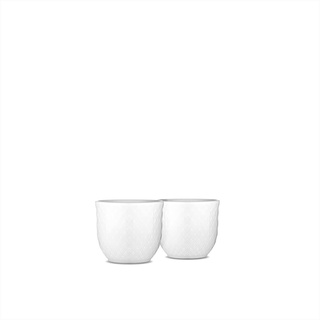 Lyngby Porcelæn Eierbecher Ø5 cm 2 Stck. Rhombe klassisches Design, Weiss