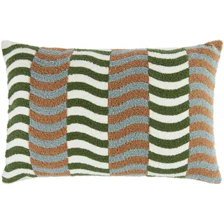 Butlers Kissen Retro Rhythm , Grün , Textil , 60x40 cm , Heimtextilien, Wohntextilien, Kissen, Zierkissen