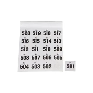 WOLF & APPENZELLER Klebenummern verschiedene Zahlen, schwarz 20,0 x 24,0 mm, 100 Etiketten