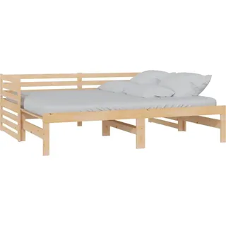 vidaXL Tagesbett Ausziehbar Massivholz Kiefer 2x(90x200) cm - Braun
