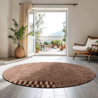 Louis De Poortere Teppich Ksar Structures Berber 240/240 cm , Braun , Textil , Orientalisch , Rund , 240x240 cm , Oeko-Tex® Standard 100 , antistatisch, pflegeleicht, rutschfeste Unterfläche, für Fußbodenheizung geeignet, UV-beständig, waschbar , Teppiche und Böden, Teppiche