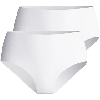Slip CALIDA "Slip Sleek Skin Midi Slip 2P 2er Pack", Damen, Gr. 36-38, weiß, Obermaterial: 87% Polyamid PA. 13% Elasthan EL., Unterhosen Slip
