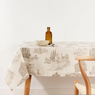 Belum Tischdecke mit Fleckenabweisend, Größe 100 x 80 cm, extraweich, Mehrfarbig, Stoff, 100% Bio-Baumwolle, Modell 0120-355