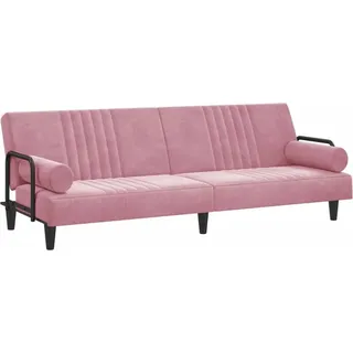 Schlafsofa mit Armlehnen Rosa Samt - Rosa