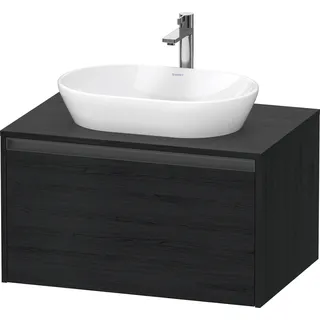 Duravit Ketho.2 Konsolenwaschtischunterbau wandhängend, 800x459x550mm, 1 Auszug, K24885016160000, Farbe: Eiche Schwarz Matt Dekor