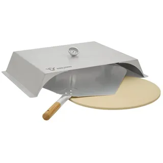 BBQ-Toro Pizzastein 56 x 39 cm Edelstahl silberfarben