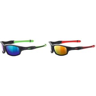 Uvex Kinder Sportstyle 507 Sportsonnenbrille, Black Mat Green, One Size & Kinder Sportstyle 507 Sportbrille, Black mat red, One Size