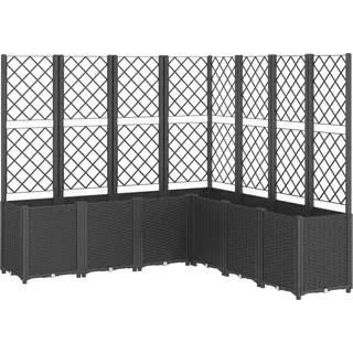 vidaXL Pflanzkübel mit Rankgitter Schwarz 160x160x140 cm PP - Schwarz