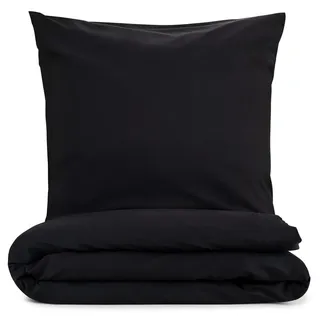 Blumtal Bettwäsche unifarben Schwarz 240 x 220 cm + 2 x 40 x 80 cm