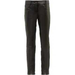 RICANO 5-Pocket-Hose "Lederhose Dorin" Handgefertigt aus echtem Leder, schwarz
