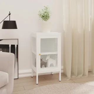 vidaXL Sideboard 38x35x70 cm Metall und Glas - Weiß