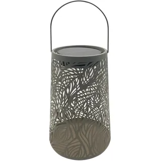 Dehner Solar-Laterne Kunststoff/Metall Ø20 x H32 cm inkl. Dämmerungssensor grün