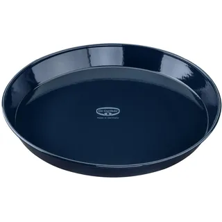 Dr. Oetker Kuchenblech 30 cm Back-Liebe Emaille – Schnitt- & kratzfeste Backform mit Emaille & Antihaft-Beschichtung – 30er Kuchenform in Dunkelblau