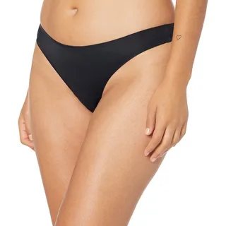 Amazon Essentials Damen Tanga-Unterwäsche aus nahtlos verbundenem Stretch, 4er-Pack, Schwarz, 40