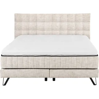 Set One by Musterring Boxspringbett »Baldwin« mit Duo-Matratze, Kopfteil mit quadratischer Steppung, 180 x 200 cm,