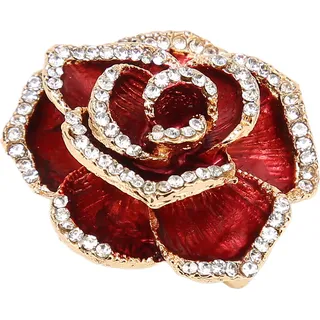 Blume Brosche Pin,Petal Brosche Pin,Alloy Blume Brosche,Strass Blume Brosche,Strass Petal Brosche,Alloy Brosche,Hochzeit Blume Brosche - Rot