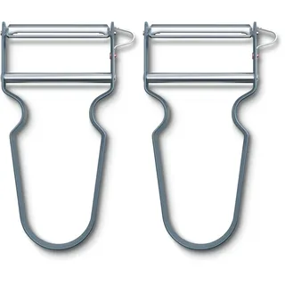Victorinox, REX Profi Sparschäler, gerader Schliff, Extra Scharf, Aluminium, Blau (Packung mit 2)