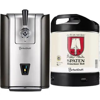 Bundle aus PerfectDraft Pro Zapfanlage + Spaten Münchner Hell, Helles aus München, Bier Perfect Draft (1 x 6l) Mehrweg Fassbier