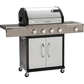 Landmann Gasgrill Triton PTS 4.1, Wagen, Schwarz, Edelstahl, Eckig, 140 cm, 120 cm, 121 cm - Silber