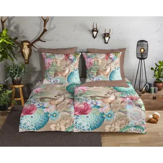 Muller Textil Wendebettwäsche Mandala Mehrfarbig 155 x 220 cm + 80 x 80 cm