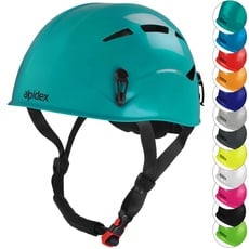 ALPIDEX Universal Kletterhelm für Jugendliche und Erwachsene EN12492 Klettersteighelm in unterschiedlichen Farben, Farbe:Turquoise Green