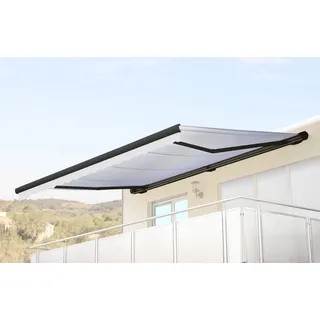 Elektrische Kassetten-Markise T123, Vollkassette Volant 4,5x3m Acryl creme, anthrazit - Beige