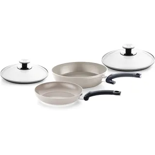 Fissler Ceratal Comfort & Classic Pfannen-Set / 4-teilig, Aluminium-Pfanne, Keramik-beschichtet (24+28 cm)+ 2 Gratis Glas-Deckel, Bratpfanne antihaftend – Induktion