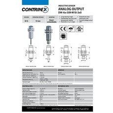 Contrinex Induktiver Sensor M18 quasi bündig Analog DW-AD-509-M18-325