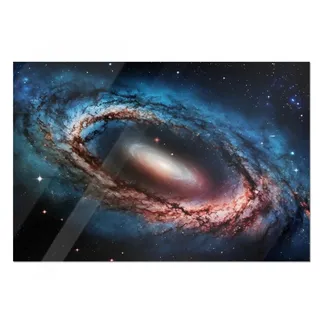 GRAZDesign Glasbild Universum - Wandbild aus Echtglas für Wohnzimmer, Küche, Jugendzimmer - Weltall Bilder auf Glas - 100x50cm