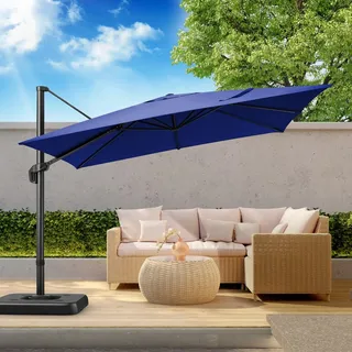 Großer Sonnenschirm für den Außenbereich – Gartenschirm – Terrassenschirm – 3 x 3 Meter – 360° schwenkbar – Aluminiumgestell