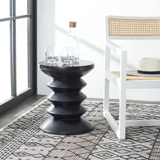 Safavieh Modern Keramik Outdoor-Akzenttisch, Schwarz