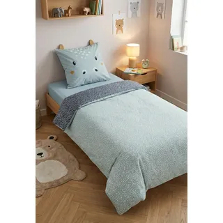 Dino Punkte Kinderbettwäsche 140x200 + Kissenbezug 63x63 Baumwolle 57 Fäden