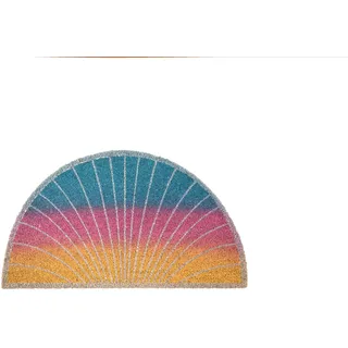 Fisura - Fußmatte außen zerstörte Hülle aus Kokosnuss mit Rutschfester PVC-Rückseite. Lustige Welcome Halbrunde Fußmatte. Abmessungen: 70 cm x 40 cm. Farben: gelb, rosa, blau und weiß.