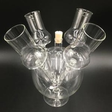 Schnapsflasche mit 4 integrierten Gläsern