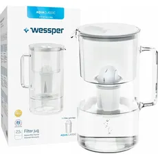 Wessper Kanne Filterkanne (WES202-WH), Wasserfilter, Transparent