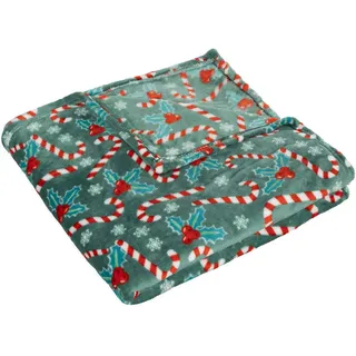 Atmosphera Createur d ́interieur Fleecedecke Weihnachtsmuster 130/180 cm , Textil , 180x130 cm , Heimtextilien, Wohntextilien, Decken, Fleecedecken