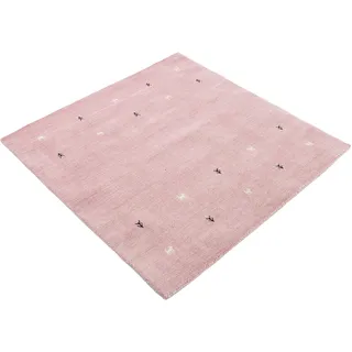 carpetfine Gabbeh Uni Wollteppich 250 x 250 cm Rosa