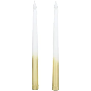 2 Stück Flammenlose Stabkerzen, Flackernde LED-Kerze, 11,0 Zoll Flammenlose Kerze, LED-Stabkerzen mit Realistischer 3D-Flamme für Party, Kirche, Kamin, Weihnachtsdekoration