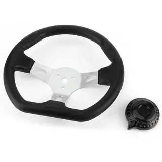 Aqxreight Hochwertiges Lenkrad, 270 mm, Schwarz, Universell für Go-Kart Racing Cart Zubehör